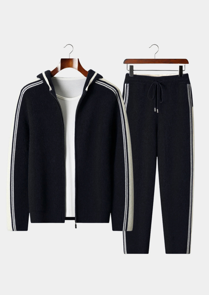 Pure Extra-Fine Merino Wool Black Damien Set | Vallentty