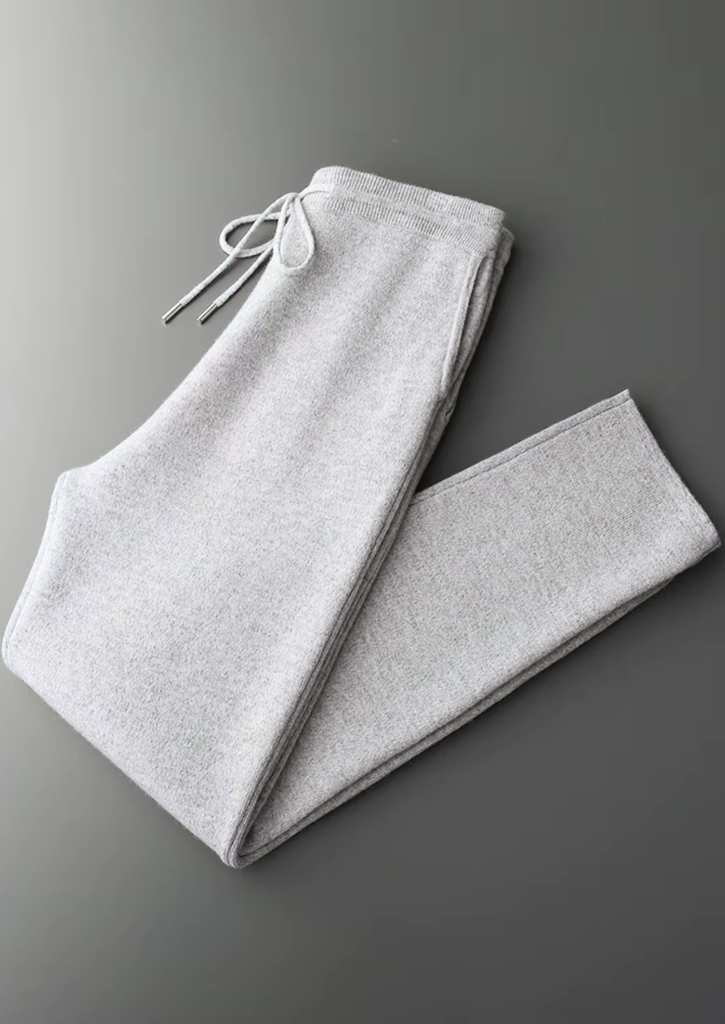 Pure Extra-Fine Merino Wool Light Gray Savro Set | Vallentty